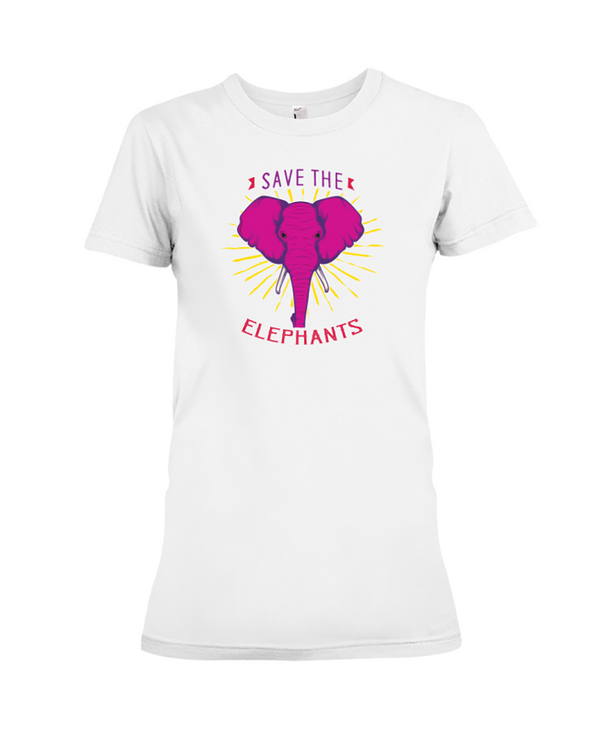 Save the Elephants Statement T-Shirt - Design 2 - White / S - Clothing elephants womens t-shirts
