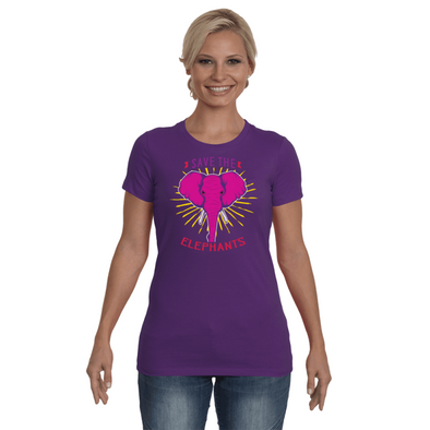 Save the Elephants Statement T-Shirt - Design 2 - Clothing elephants womens t-shirts