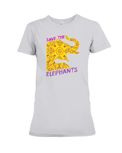 Save the Elephants Statement T-Shirt - Design 3 - Athletic Heather / S - Clothing elephants womens t-shirts