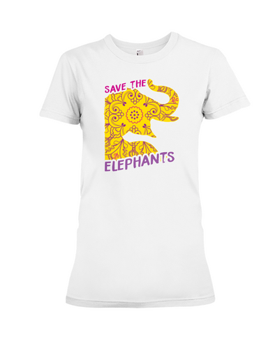 Save the Elephants Statement T-Shirt - Design 3 - White / S - Clothing elephants womens t-shirts