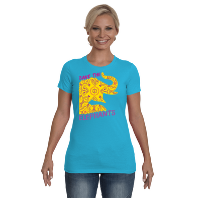 Save the Elephants Statement T-Shirt - Design 3 - Clothing elephants womens t-shirts
