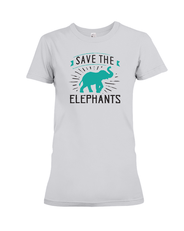 Save the Elephants Statement T-Shirt - Design 4 - Athletic Heather / S - Clothing elephants womens t-shirts