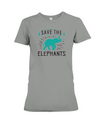 Save the Elephants Statement T-Shirt - Design 4 - Deep Heather / S - Clothing elephants womens t-shirts