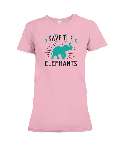 Save the Elephants Statement T-Shirt - Design 4 - Pink / S - Clothing elephants womens t-shirts