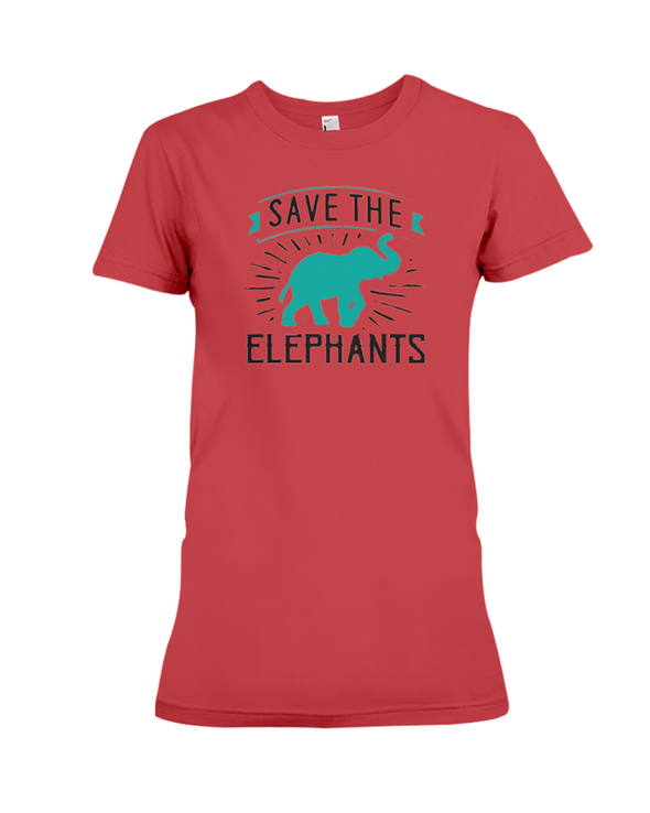 Save the Elephants Statement T-Shirt - Design 4 - Red / S - Clothing elephants womens t-shirts