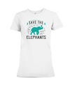 Save the Elephants Statement T-Shirt - Design 4 - White / S - Clothing elephants womens t-shirts