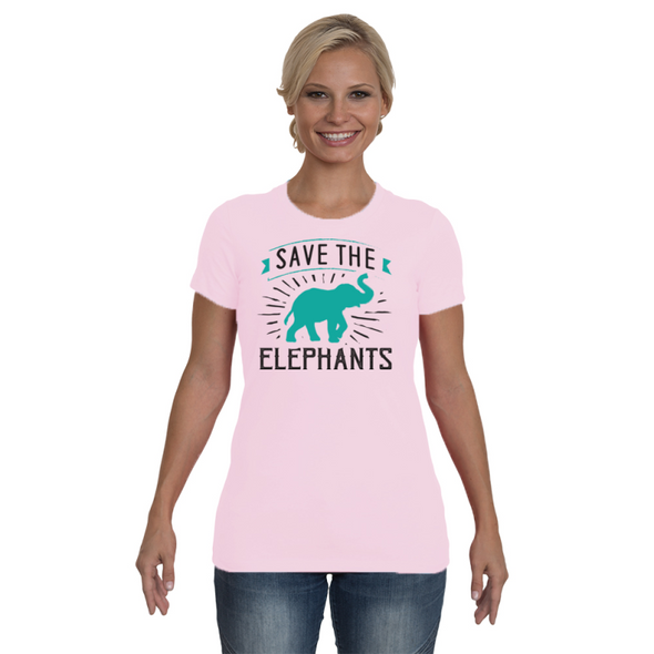 Save the Elephants Statement T-Shirt - Design 4 - Clothing elephants womens t-shirts