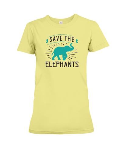 Save the Elephants Statement T-Shirt - Design 4 - Yellow / S - Clothing elephants womens t-shirts