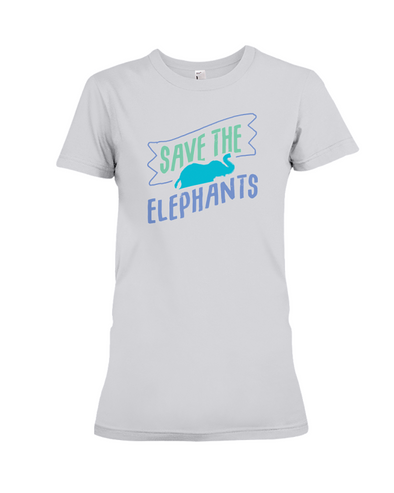 Save the Elephants Statement T-Shirt - Design 5 - Athletic Heather / S - Clothing elephants womens t-shirts