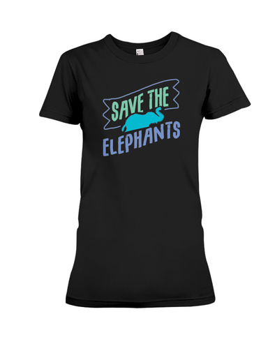 Save the Elephants Statement T-Shirt - Design 5 - Black / S - Clothing elephants womens t-shirts