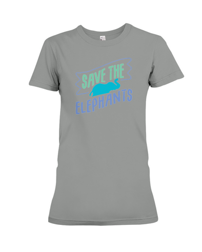 Save the Elephants Statement T-Shirt - Design 5 - Deep Heather / S - Clothing elephants womens t-shirts