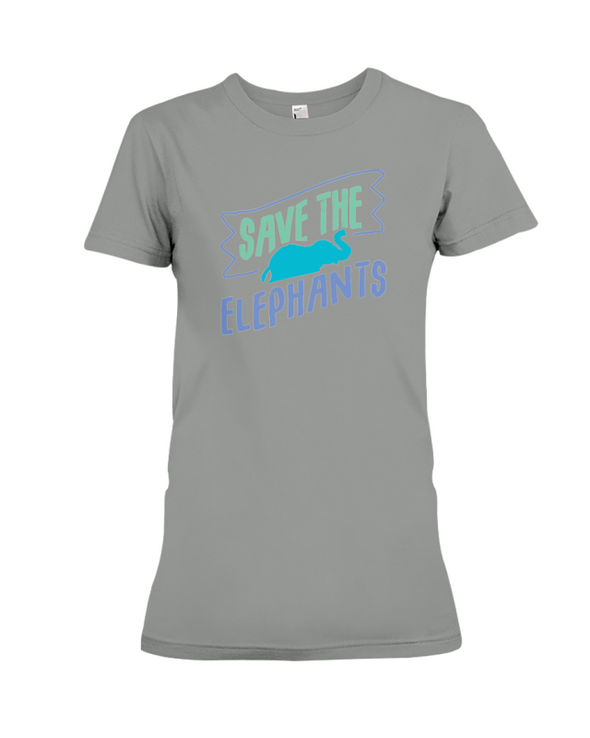 Save the Elephants Statement T-Shirt - Design 5 - Deep Heather / S - Clothing elephants womens t-shirts