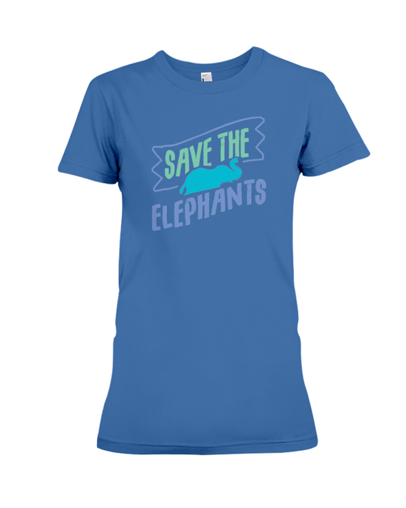 Save the Elephants Statement T-Shirt - Design 5 - Hthr True Royal / S - Clothing elephants womens t-shirts