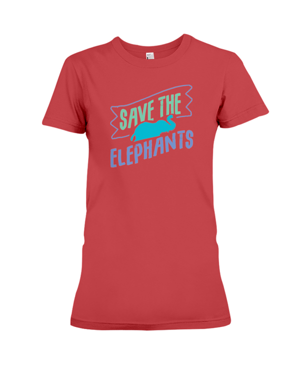 Save the Elephants Statement T-Shirt - Design 5 - Red / S - Clothing elephants womens t-shirts