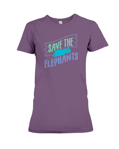 Save the Elephants Statement T-Shirt - Design 5 - Team Purple / S - Clothing elephants womens t-shirts