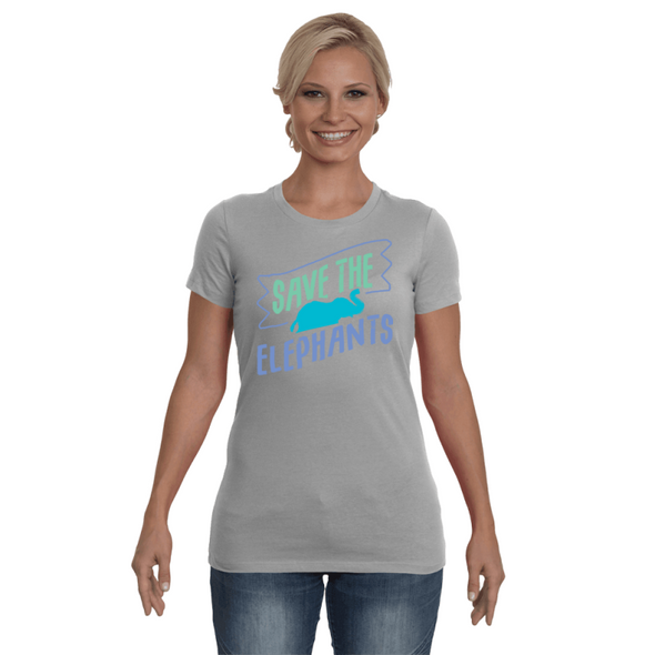 Save the Elephants Statement T-Shirt - Design 5 - Clothing elephants womens t-shirts