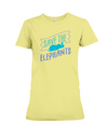 Save the Elephants Statement T-Shirt - Design 5 - Yellow / S - Clothing elephants womens t-shirts