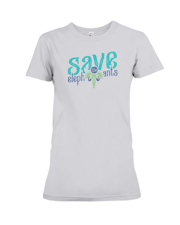 Save the Elephants Statement T-Shirt - Design 6 - Athletic Heather / S - Clothing elephants womens t-shirts