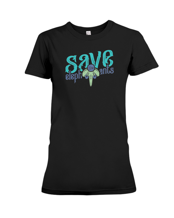 Save the Elephants Statement T-Shirt - Design 6 - Black / S - Clothing elephants womens t-shirts