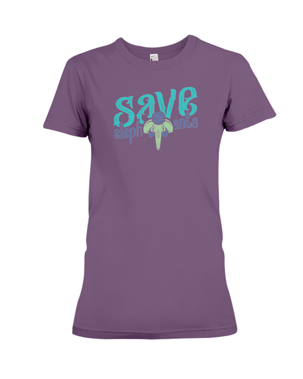 Save the Elephants Statement T-Shirt - Design 6 - Team Purple / S - Clothing elephants womens t-shirts