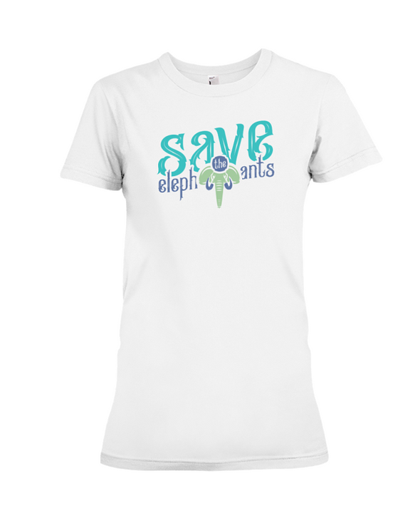 Save the Elephants Statement T-Shirt - Design 6 - White / S - Clothing elephants womens t-shirts