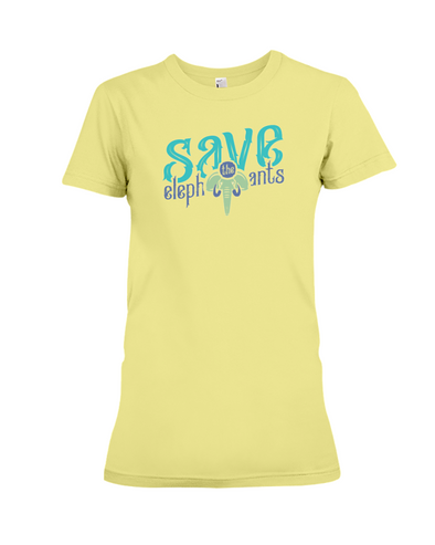 Save the Elephants Statement T-Shirt - Design 6 - Yellow / S - Clothing elephants womens t-shirts