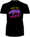 Save The Rhinos T-Shirt - Design 1 - Black / S - Clothing rhinos womens t-shirts