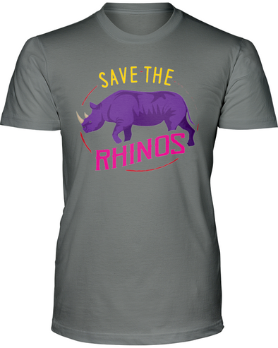 Save The Rhinos T-Shirt - Design 1 - Deep Heather / S - Clothing rhinos womens t-shirts