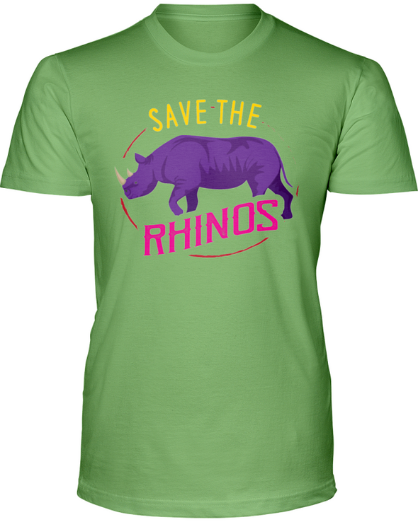 Save The Rhinos T-Shirt - Design 1 - Heather Green / S - Clothing rhinos womens t-shirts