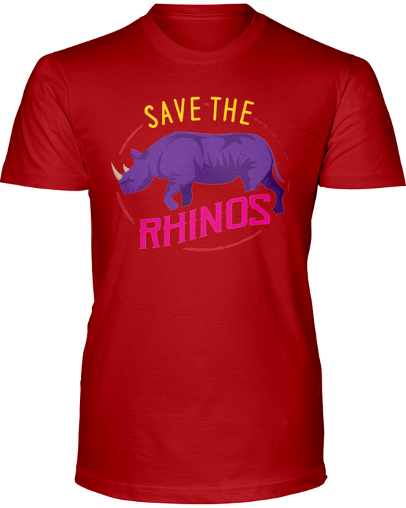 Save The Rhinos T-Shirt - Design 1 - Red / S - Clothing rhinos womens t-shirts