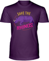 Save The Rhinos T-Shirt - Design 1 - Team Purple / S - Clothing rhinos womens t-shirts