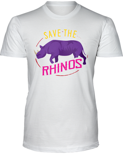 Save The Rhinos T-Shirt - Design 1 - White / S - Clothing rhinos womens t-shirts