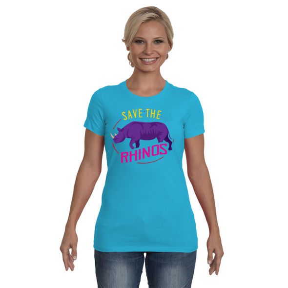 Save The Rhinos T-Shirt - Design 1 - Clothing rhinos womens t-shirts