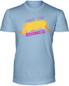 Save The Rhinos T-Shirt - Design 2 - Baby Blue / S - Clothing rhinos womens t-shirts