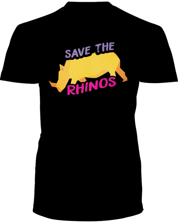 Save The Rhinos T-Shirt - Design 2 - Black / S - Clothing rhinos womens t-shirts