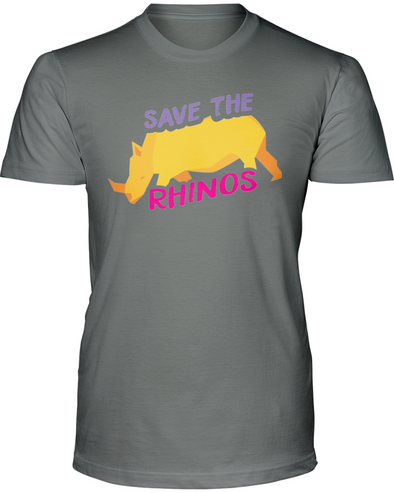 Save The Rhinos T-Shirt - Design 2 - Deep Heather / S - Clothing rhinos womens t-shirts