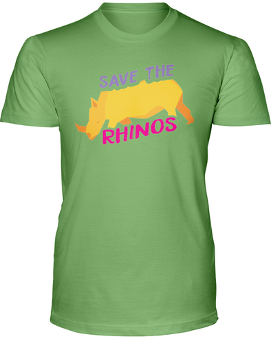 Save The Rhinos T-Shirt - Design 2 - Heather Green / S - Clothing rhinos womens t-shirts