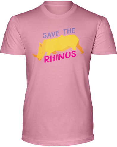 Save The Rhinos T-Shirt - Design 2 - Pink / S - Clothing rhinos womens t-shirts