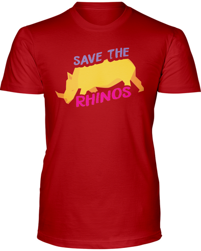 Save The Rhinos T-Shirt - Design 2 - Red / S - Clothing rhinos womens t-shirts