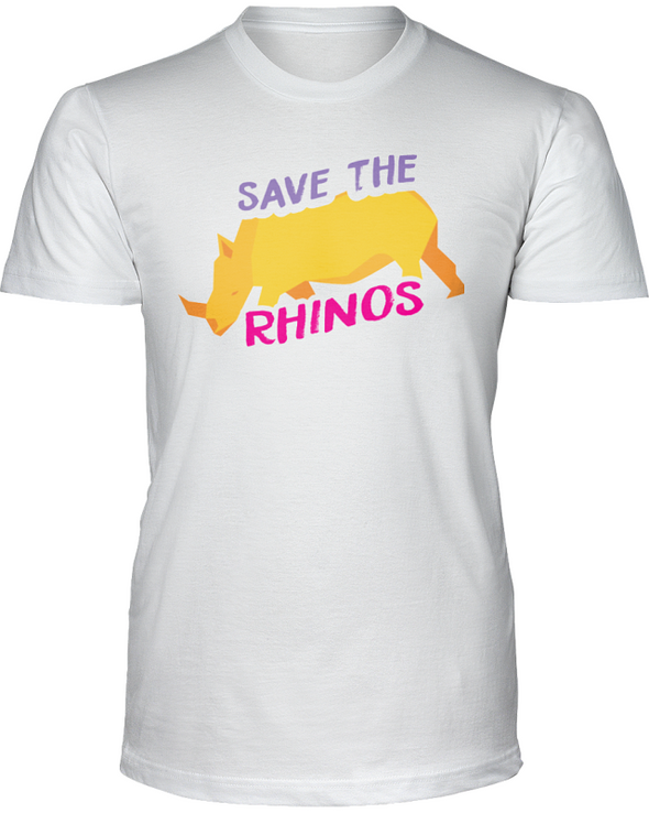 Save The Rhinos T-Shirt - Design 2 - White / S - Clothing rhinos womens t-shirts