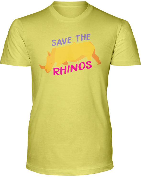 Save The Rhinos T-Shirt - Design 2 - Yellow / S - Clothing rhinos womens t-shirts