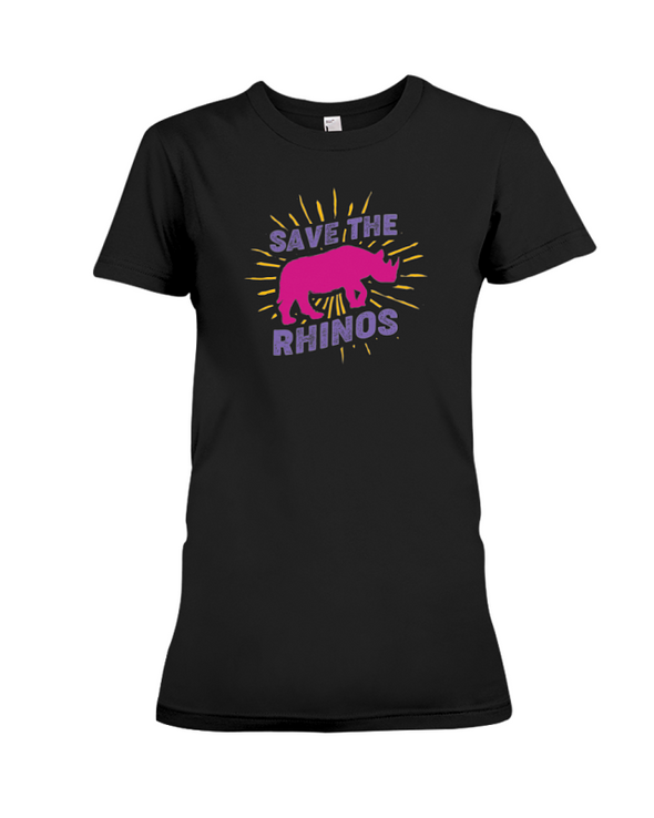 Save The Rhinos T-Shirt - Design 20 - Black / S - Clothing rhinos womens t-shirts