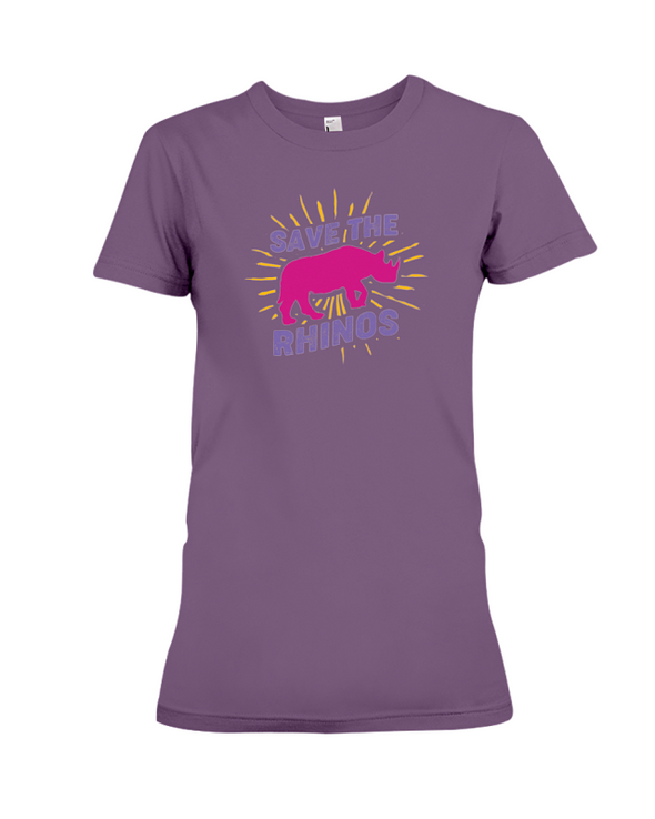 Save The Rhinos T-Shirt - Design 20 - Team Purple / S - Clothing rhinos womens t-shirts