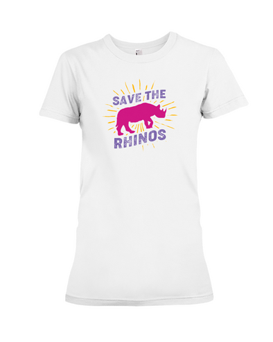 Save The Rhinos T-Shirt - Design 20 - White / S - Clothing rhinos womens t-shirts