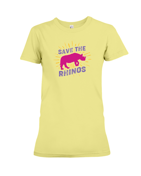 Save The Rhinos T-Shirt - Design 20 - Yellow / S - Clothing rhinos womens t-shirts