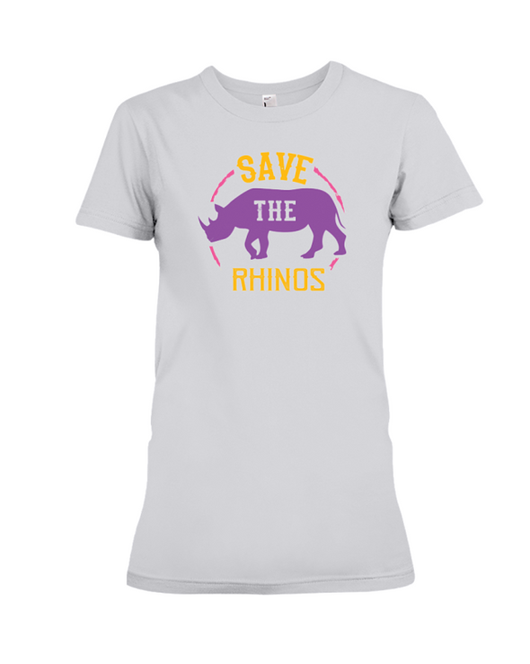 Save The Rhinos T-Shirt - Design 21 - Athletic Heather / S - Clothing rhinos womens t-shirts