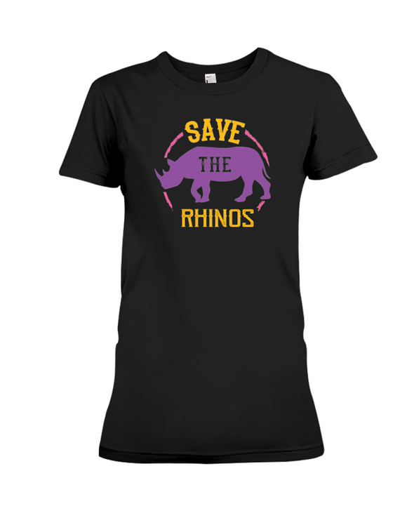 Save The Rhinos T-Shirt - Design 21 - Black / S - Clothing rhinos womens t-shirts