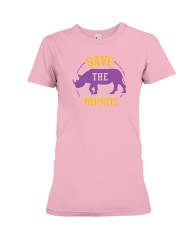 Save The Rhinos T-Shirt - Design 21 - Pink / S - Clothing rhinos womens t-shirts