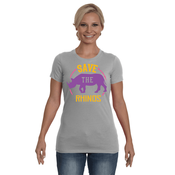 Save The Rhinos T-Shirt - Design 21 - Clothing rhinos womens t-shirts