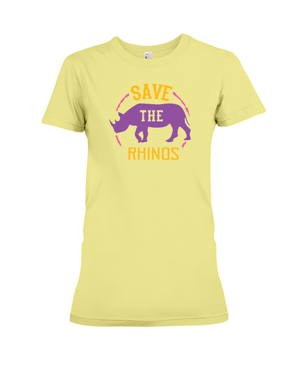 Save The Rhinos T-Shirt - Design 21 - Yellow / S - Clothing rhinos womens t-shirts